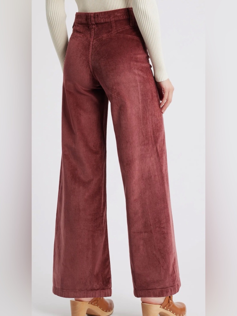 Free People High-Rise Wide Leg Corduroy Pants in Rosewood + A GIFT ๐ - Picture 2 of 7